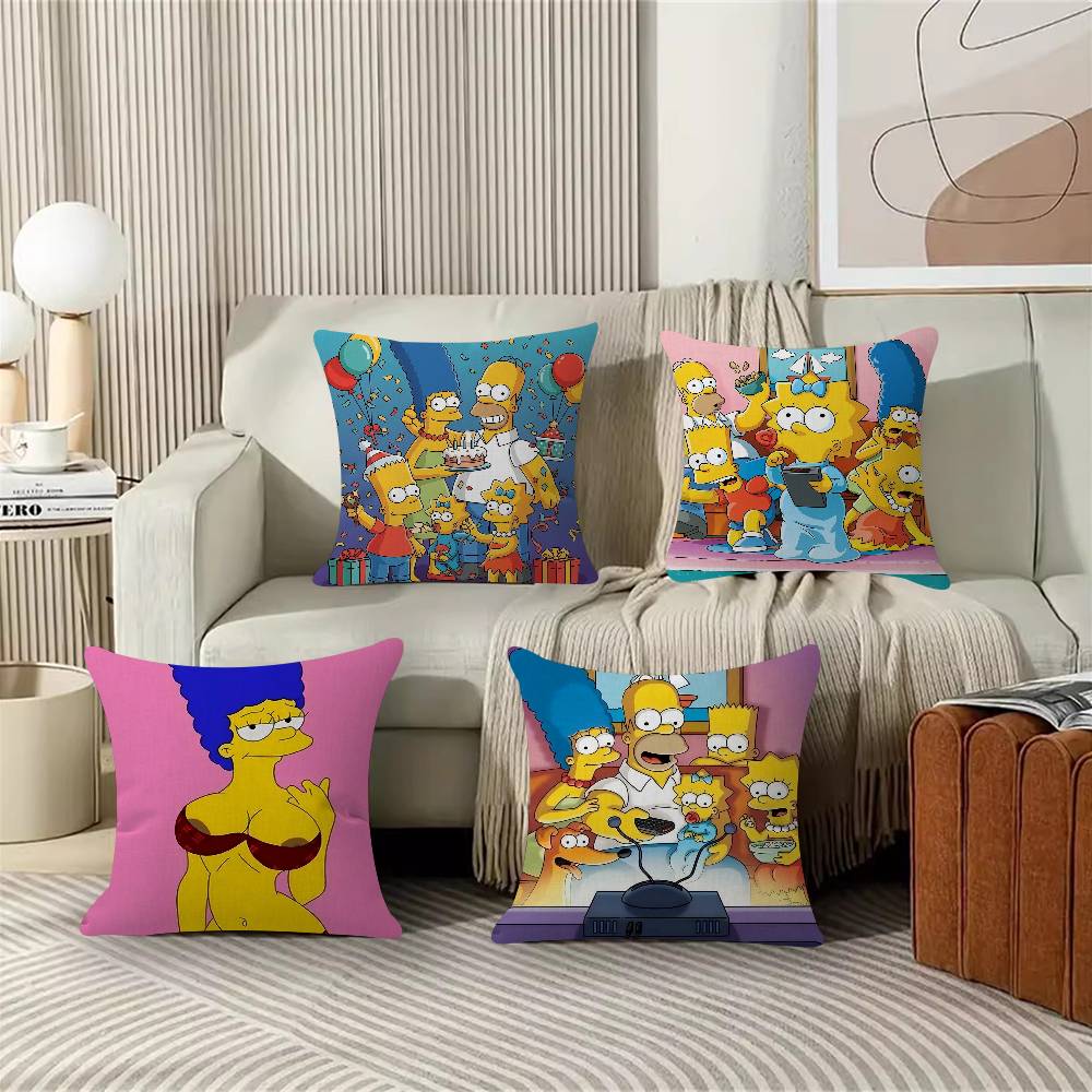 Home Art Textiles - อะนิเมะเอส-ซิมป์สันส์การ์ตูนอาร์ต คุชชั่น คัฟเวอร์ 30x50 โพลีเอสเตอร์โซฟาเบาะตกแต่งหมอนตกแต่งบ้านตกแต่งปลอกหมอน