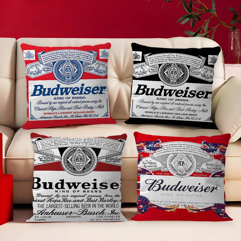 Home Textiles And Furnishing - คิงออฟเบียร์ บี-บัดไวเซอร์หมอนของขวัญตกแต่งบ้านสำนักงานห้องนอนโซฟาเบาะรองนั่งในรถยนต์ 45x45 ซม.
