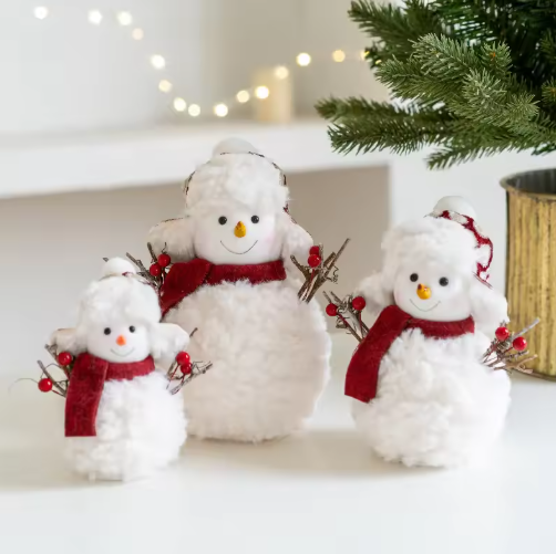 Home Art Textiles - ของตกแต่งบ้าน ตุ๊กตาหิมะถักนิตติ้งแบบใหม่ ของประดับตกแต่งคริสต์มาส ของตกแต่งบรรยากาศบนโต๊ะคริสต์มาส