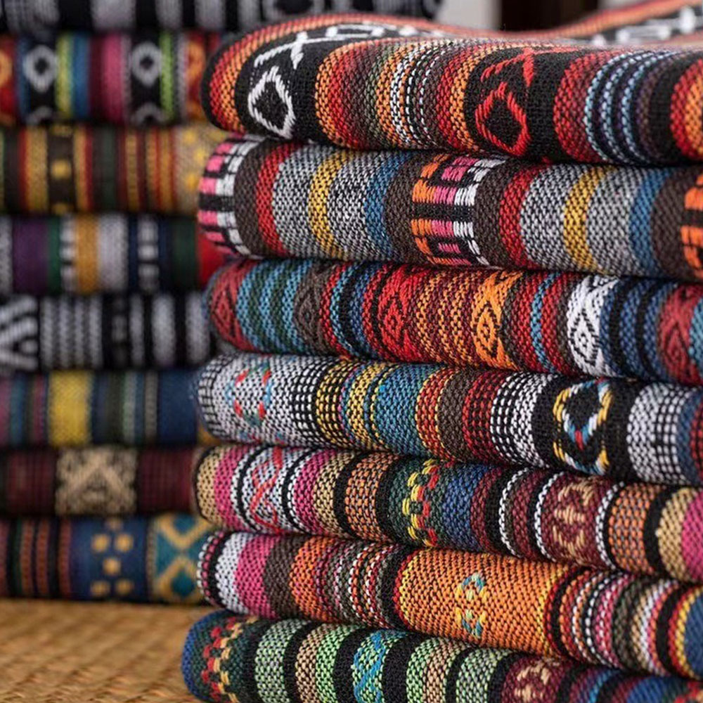 Linum Home Textiles - ชาติพันธุ์กระเป๋าผ้าม่านผ้าฝ้ายผ้าลินินสิ่งทอหน้าแรกสําหรับเย็บสาวชุดเสื้อผ้า DIY Craft งานฝีมือผ้าพันคอ Vintage หมวกอุปกรณ์