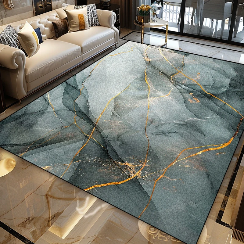 Home Textiles Designer - พรมปูพื้นลายหินอ่อนสไตล์นอร์ดิก กันลื่น ขนาดใหญ่ สำหรับห้องนั่งเล่น ห้องนอน ห้องพักผ่อน