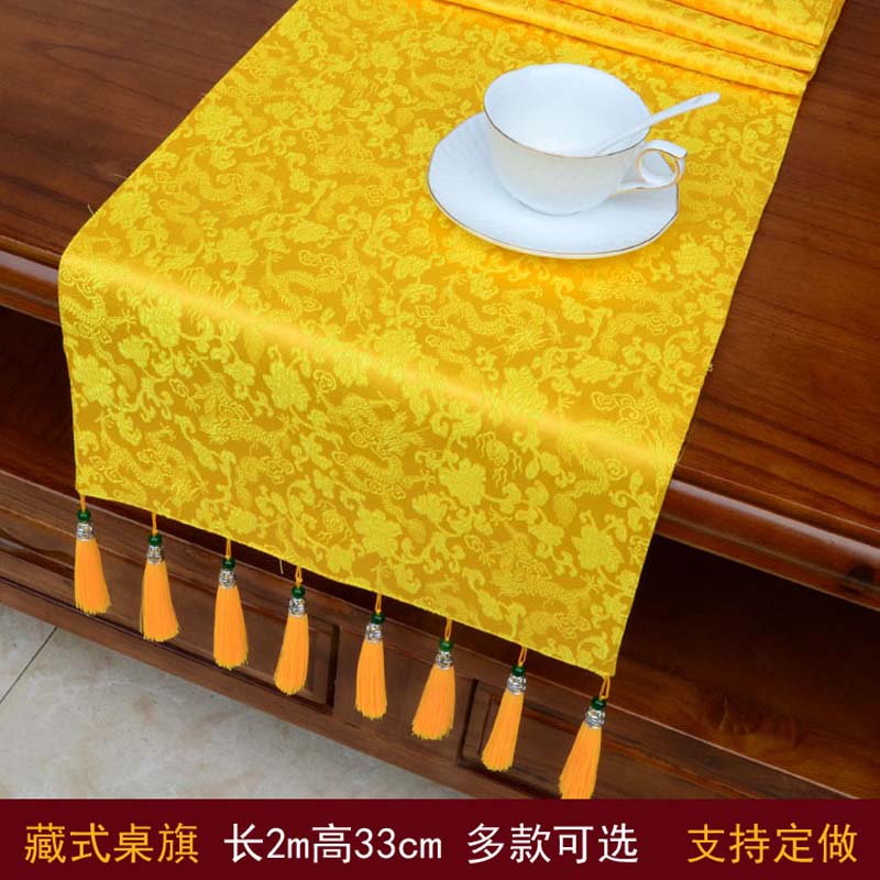 Home Textiles Wholesale - ผ้าคลุมแท่นบูชาพระพุทธรูป ปักลายมงคล ขนาด 200 ซม. สำหรับบ้าน