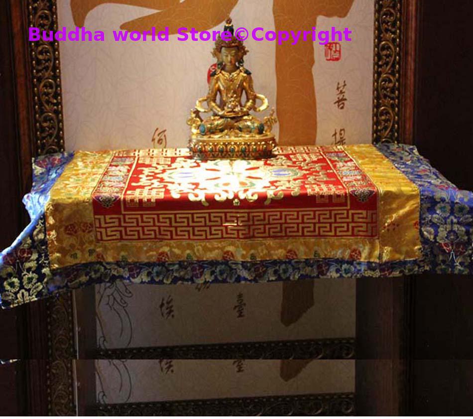 Home Textiles Wholesale - ขายส่งพุทธ Supply ทิเบตเนปาล Family Home พระพุทธศาสนาวัดมงคลเย็บปักถักร้อยรูปปั้นพระพุทธรูปแท่นบูชาฝาครอบตารางผ้า