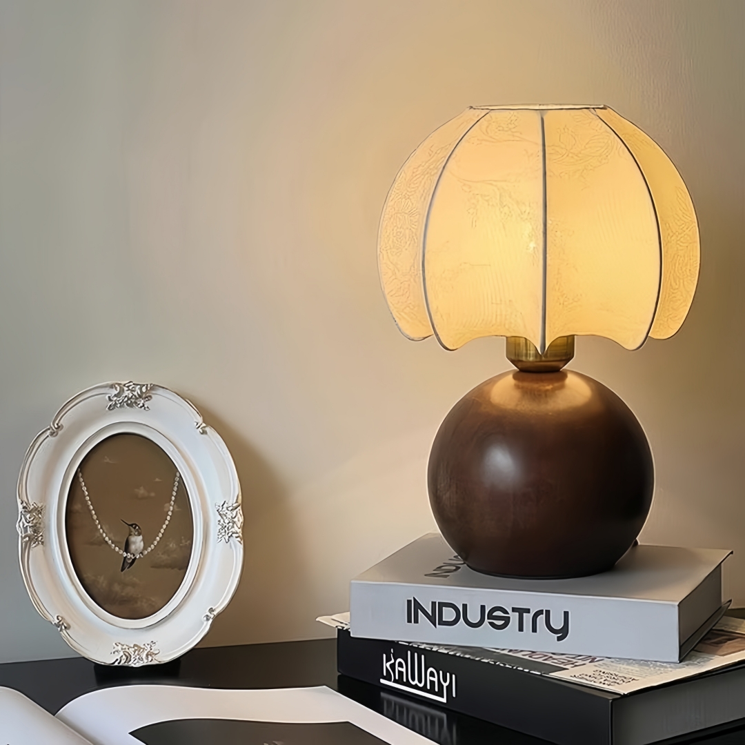 Home Textiles & Furnishings - โคมไฟตั้งโต๊ะลายดอกไม้วินเทจ, โคมไฟข้างเตียงสไตล์ยุคกลาง, ห้องนอน, ห้องนั่งเล่น, โต๊ะข้างเตียง, ของตกแต่งบ้านระดับไฮเอนด์