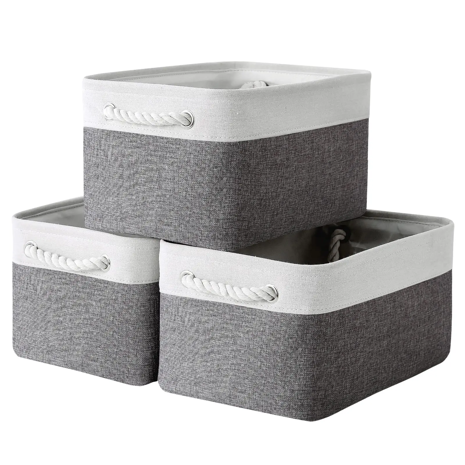 Linum Home Textiles - พับผ้าลินินกล่องเก็บจับประหยัดพื้นที่ Cube Organizer ตะกร้าสําหรับ Home Supplie
