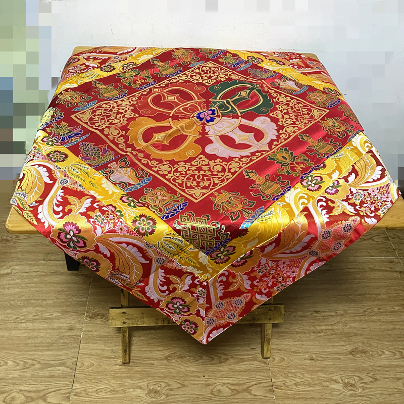 Home Textiles Wholesale - ผ้าปูโต๊ะพระพุทธรูปปักลายแปดมงคล สำหรับบูชาพระพุทธศาสนาในบ้านหรือวัด ขายส่งอุปกรณ์พระพุทธศาสนาแบบทิเบต