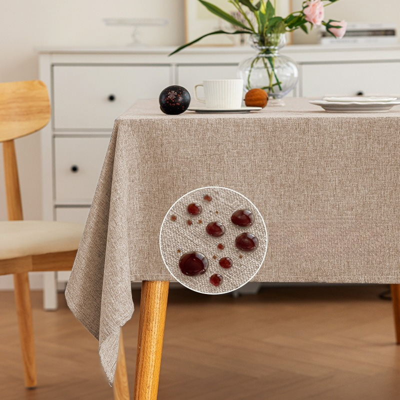 Linum Home Textiles - ผ้าปูโต๊ะกันน้ำ กันน้ำมัน ผ้าฝ้ายลินิน สำหรับห้องครัว ห้องรับประทานอาหาร ซักได้