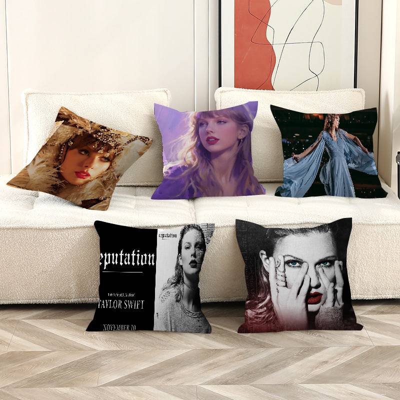 Home Textiles And Furnishing - ปลอกหมอนอิงลายที-เทย์เลอร์ เอส-สวิฟท์ นักร้องชื่อดัง ของขวัญตกแต่งบ้าน สำนักงาน ห้องนอน