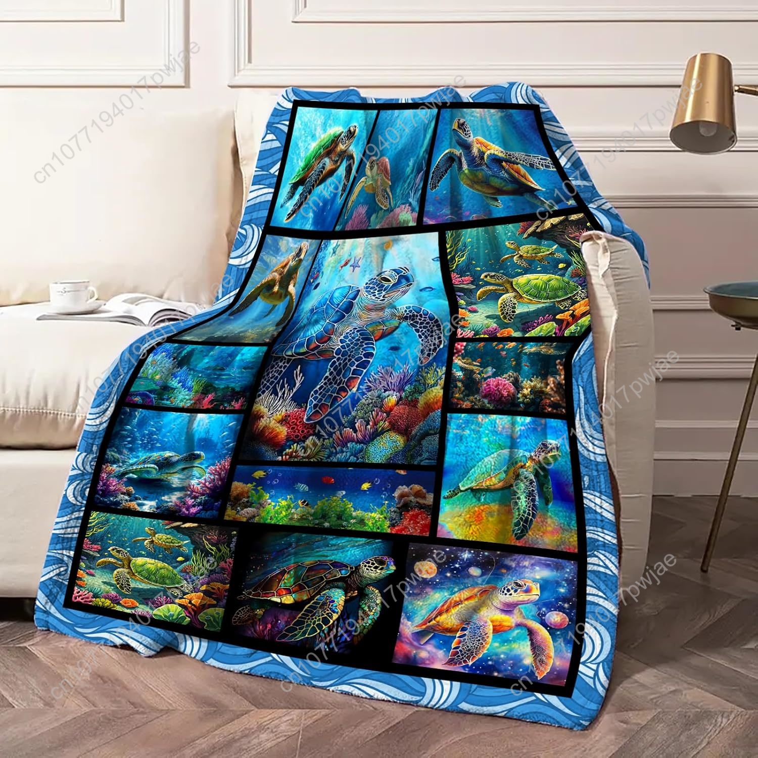 ผ้าห่มลายเต่าทะเล ผ้าฟลานเนล น - Home Art Textiles บทวิจารณ์และราคา