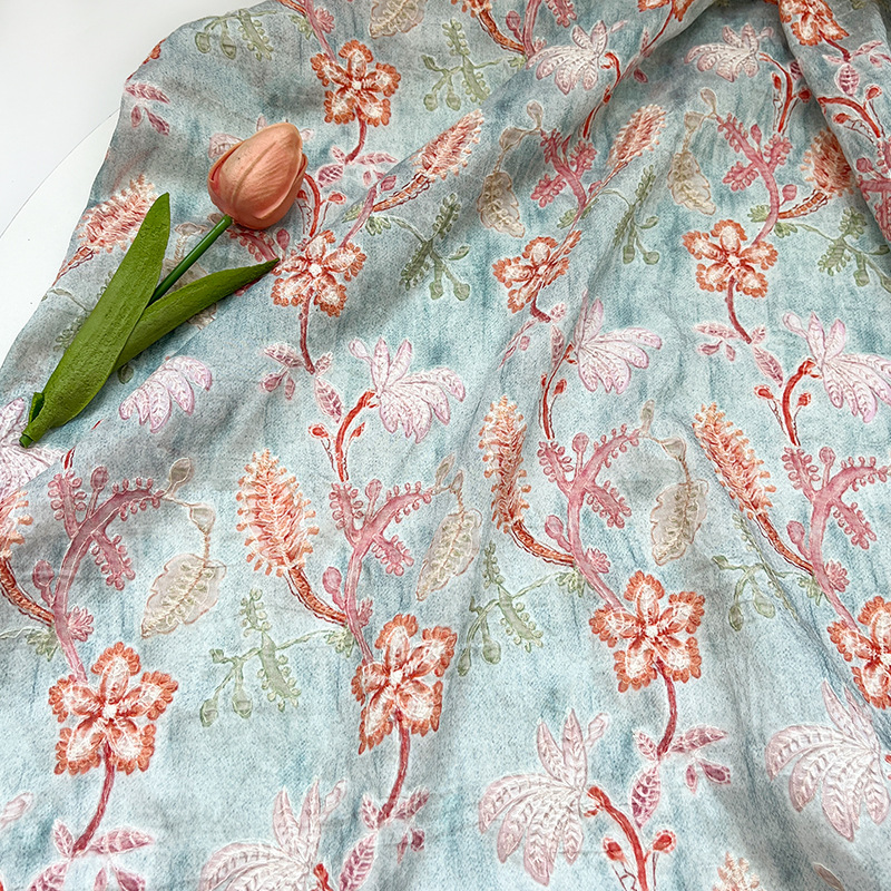 ผ้าฝ้ายพิมพ์ลายดิจิตอลลายดอกไม - Home Textiles Wholesale บทวิจารณ์และราคา