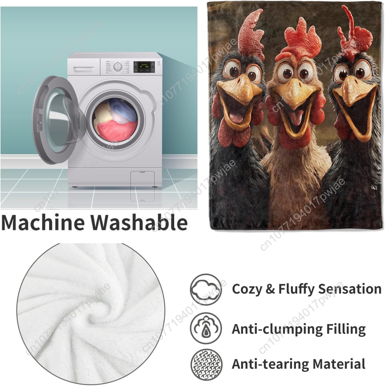 ของขวัญผ้าห่มไก่สำหรับผู้หญิง  - Home Textiles & Furnishings บทวิจารณ์และราคา
