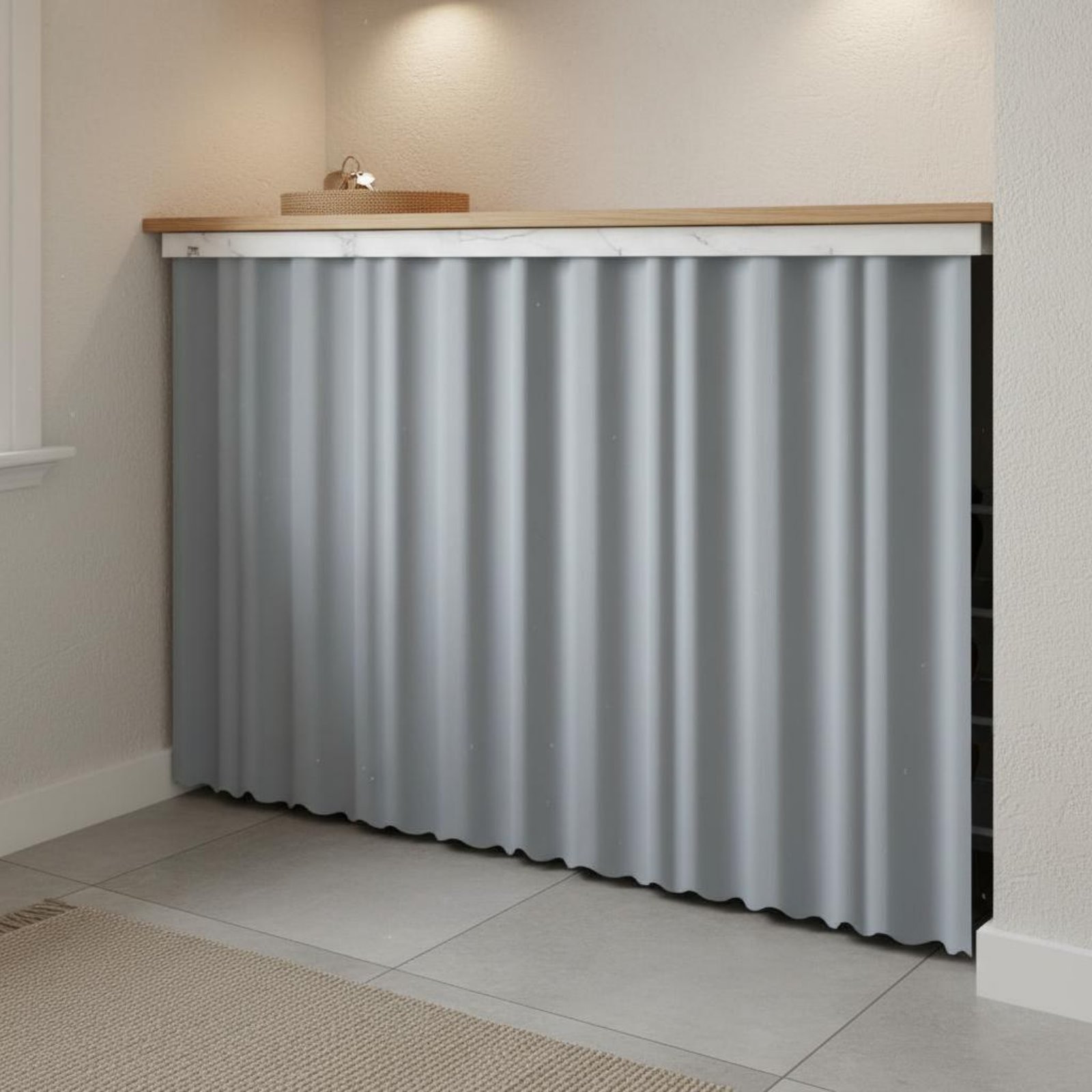 ผ้าม่านตู้แบบติดตั้งด้วยแถบตีน - Home Textiles Designer บทวิจารณ์และราคา
