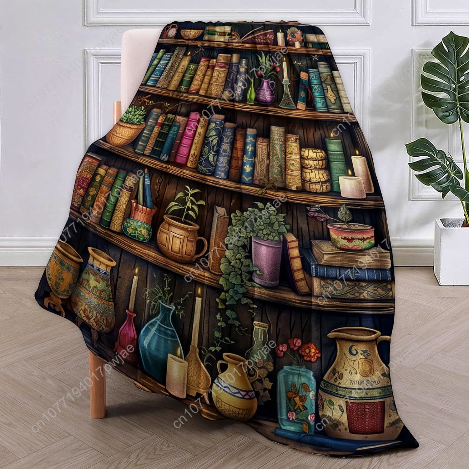 ผ้าห่มลายชั้นวางหนังสือวินเทจ  - Home Textiles & Furnishings บทวิจารณ์และราคา