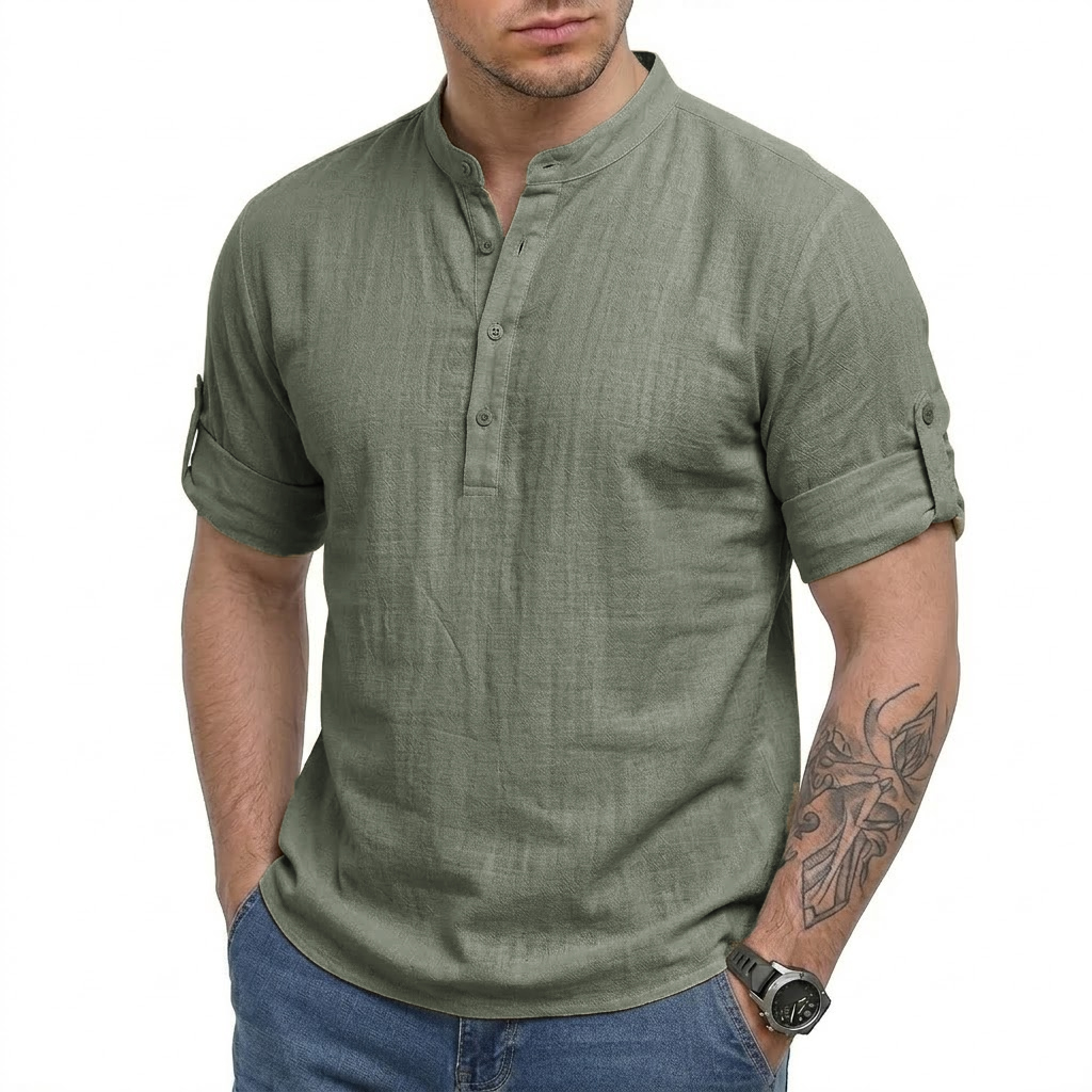 เสื้อเชิ้ตผ้าลินินแขนยาวผู้ชาย - Linum Home Textiles บทวิจารณ์และราคา