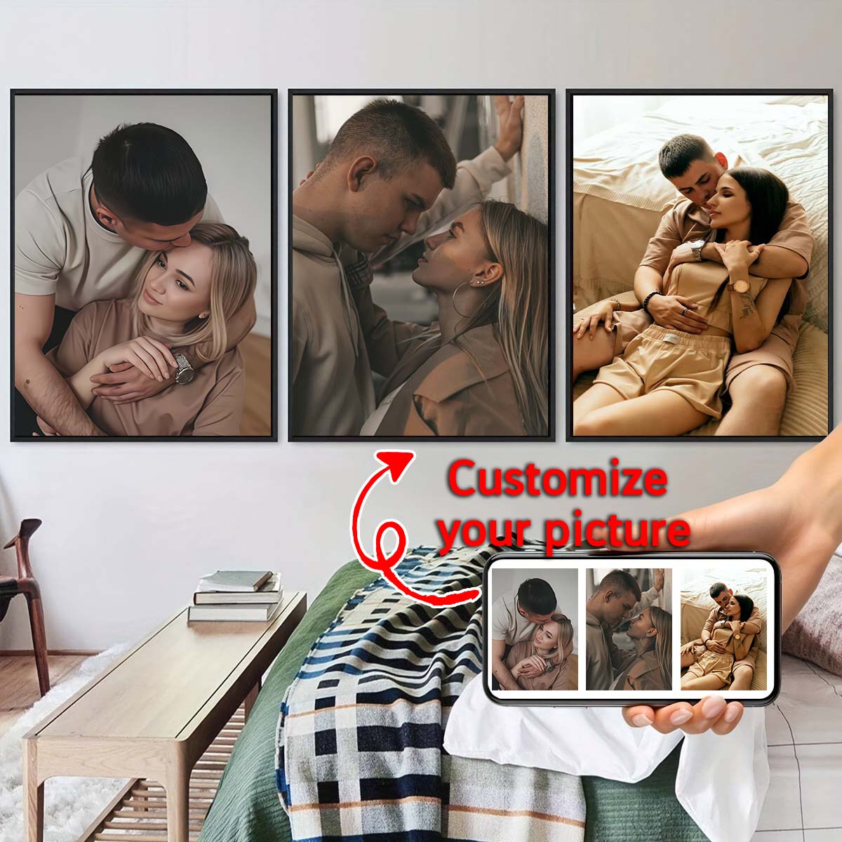 ภาพวาดสีน้ำมันแบบสามชิ้น - กรอ - Home Textiles & Furnishings บทวิจารณ์และราคา