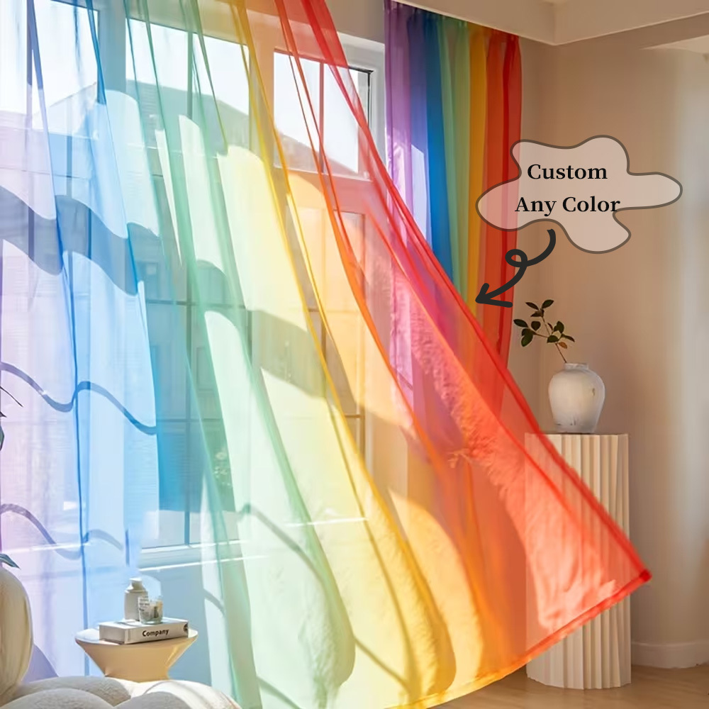 ผ้าม่านโปร่งแสงแบบแบน 2 มิติ 2 - Home Textiles & Furnishings บทวิจารณ์และราคา