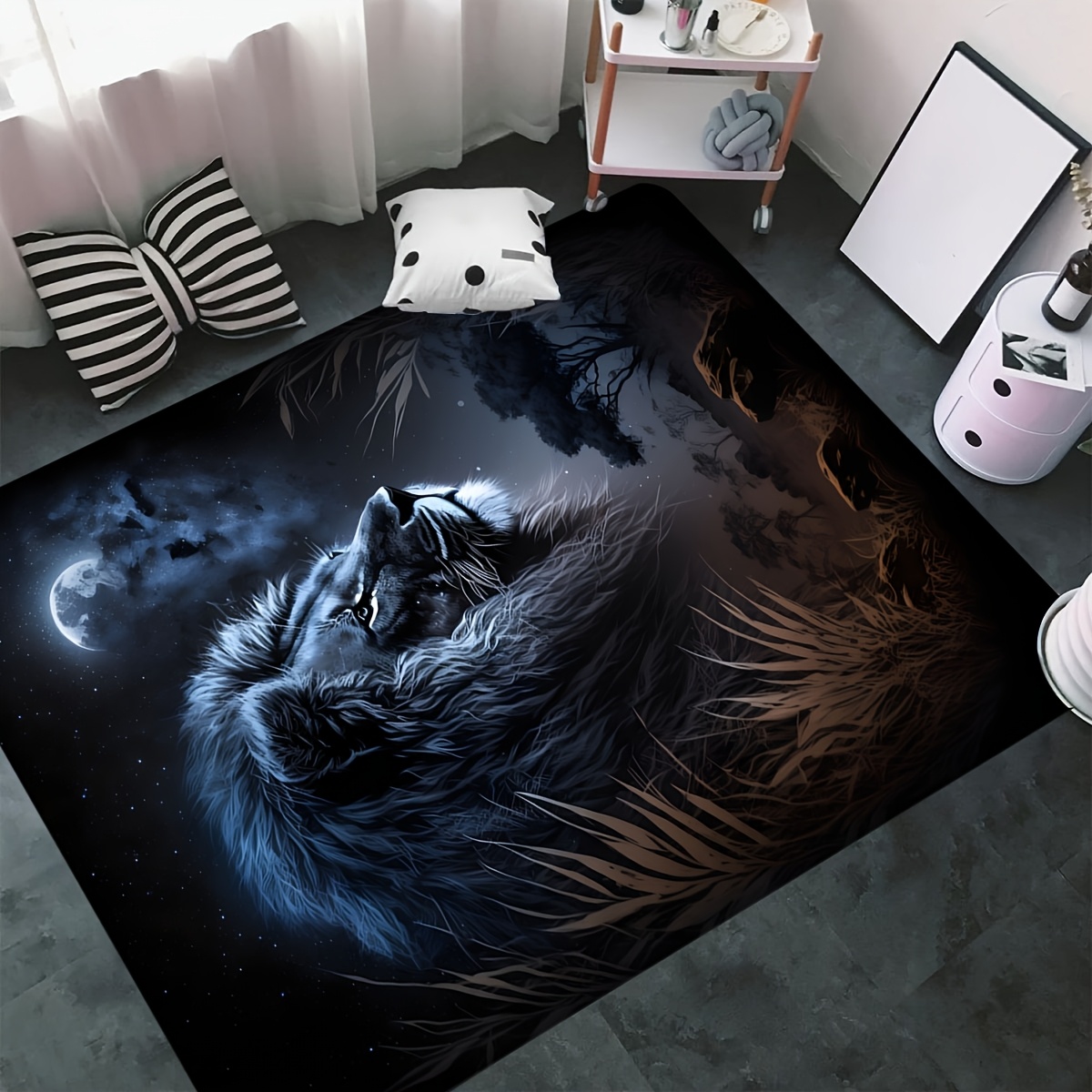 พรมปูพื้นลายสิงโต Starry Night - Home Textiles Designer บทวิจารณ์และราคา