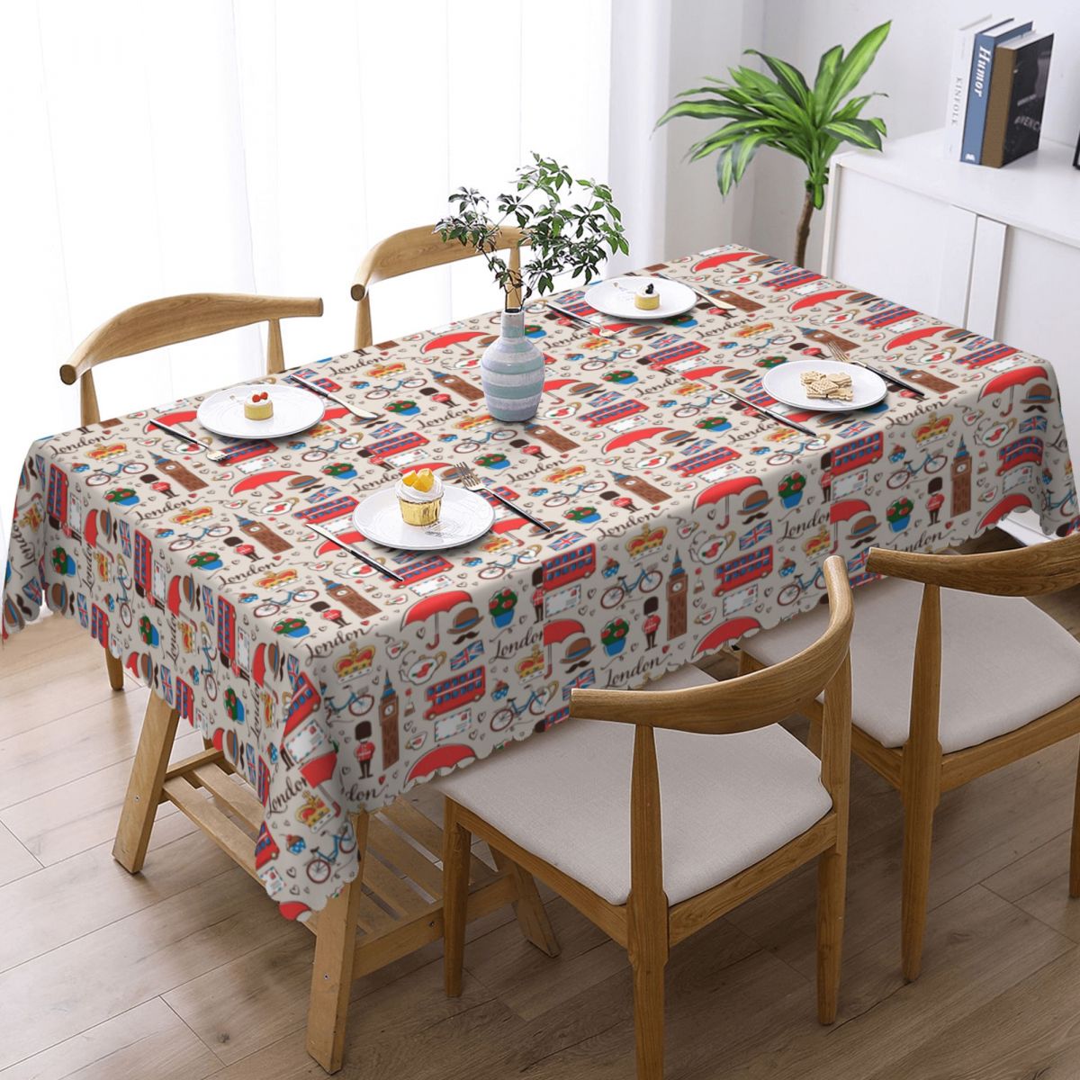 ผ้าปูโต๊ะสี่เหลี่ยมลายลอนดอนกั - Home Textiles Uk บทวิจารณ์และราคา