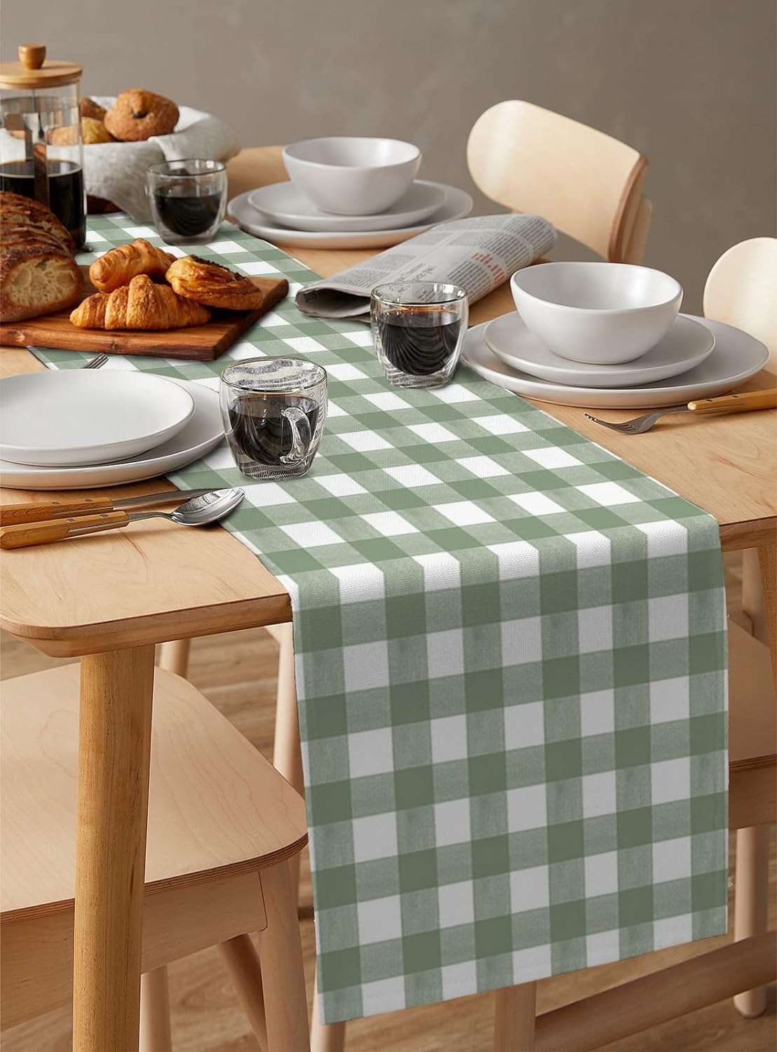 สีเขียว BUFFALO ลายสก๊อตผ้าลิน - Linum Home Textiles บทวิจารณ์และราคา