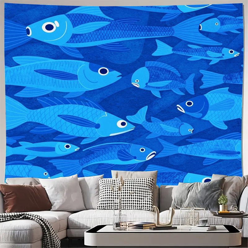 พรมลายปลาทะเล ลายมหาสมุทร สีฟ้ - Home Art Textiles บทวิจารณ์และราคา