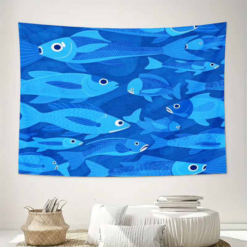 พรมลายปลาทะเล ลายมหาสมุทร สีฟ้ - Home Art Textiles บทวิจารณ์และราคา