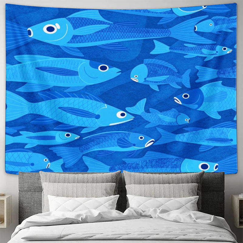 พรมลายปลาทะเล ลายมหาสมุทร สีฟ้ - Home Art Textiles บทวิจารณ์และราคา