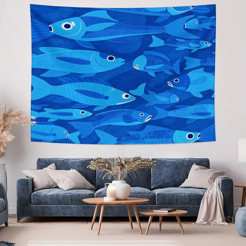 พรมลายปลาทะเล ลายมหาสมุทร สีฟ้ - Home Art Textiles บทวิจารณ์และราคา