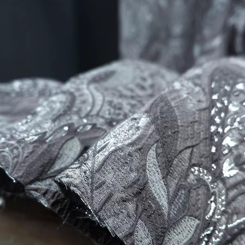 ผ้าม่านลายแจ็คการ์ดสีเทาแบบเรี - Home Textiles Designer บทวิจารณ์และราคา