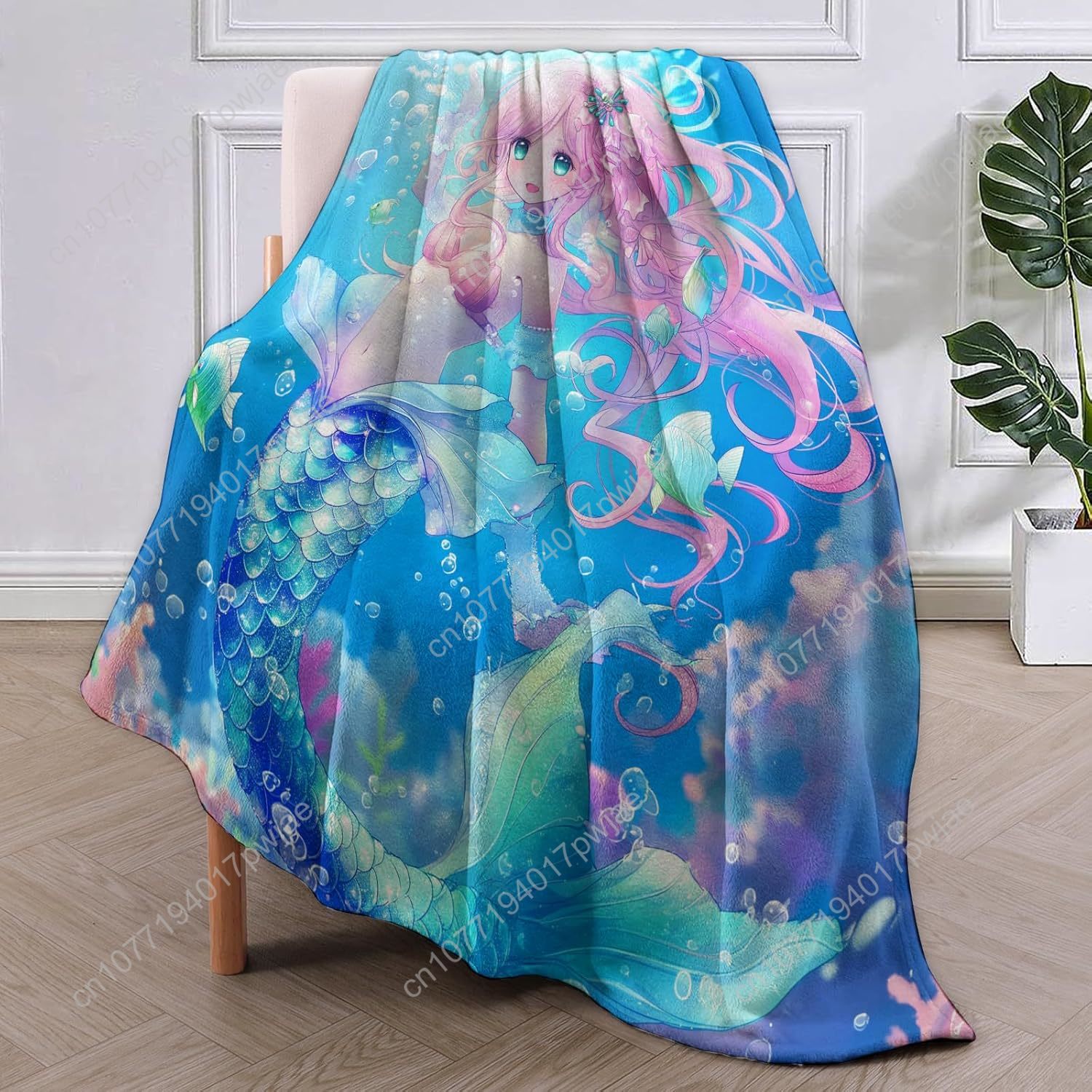 ผ้าห่มลายการ์ตูนนางเงือกน่ารัก - Home Textiles & Furnishings บทวิจารณ์และราคา